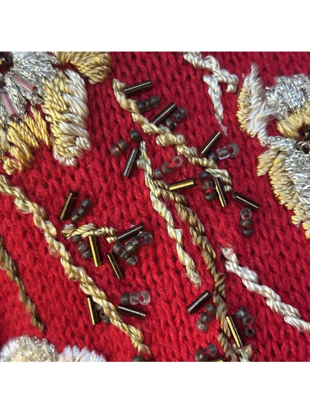 Vintage Carolina Colours Cardigan‎ Sweater Small Red Embroidered - Picture 6 of 12